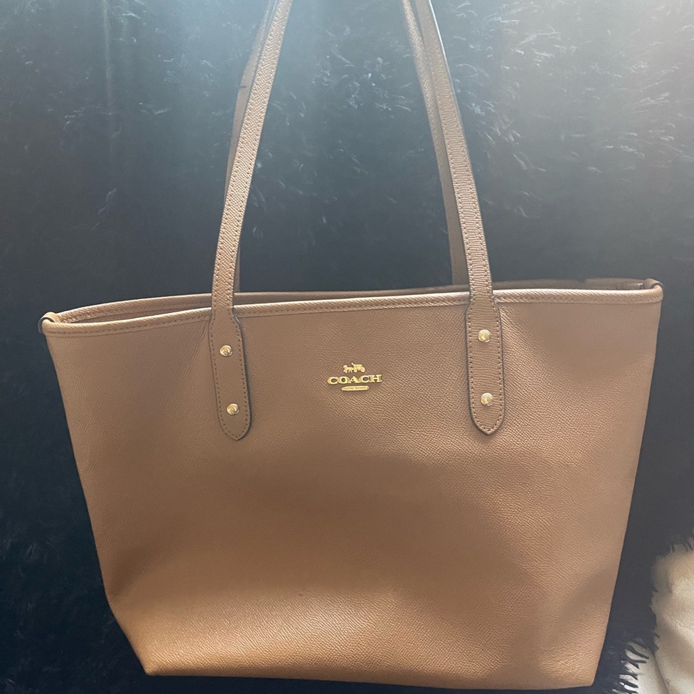 Coach Tan Leather Tote Bag